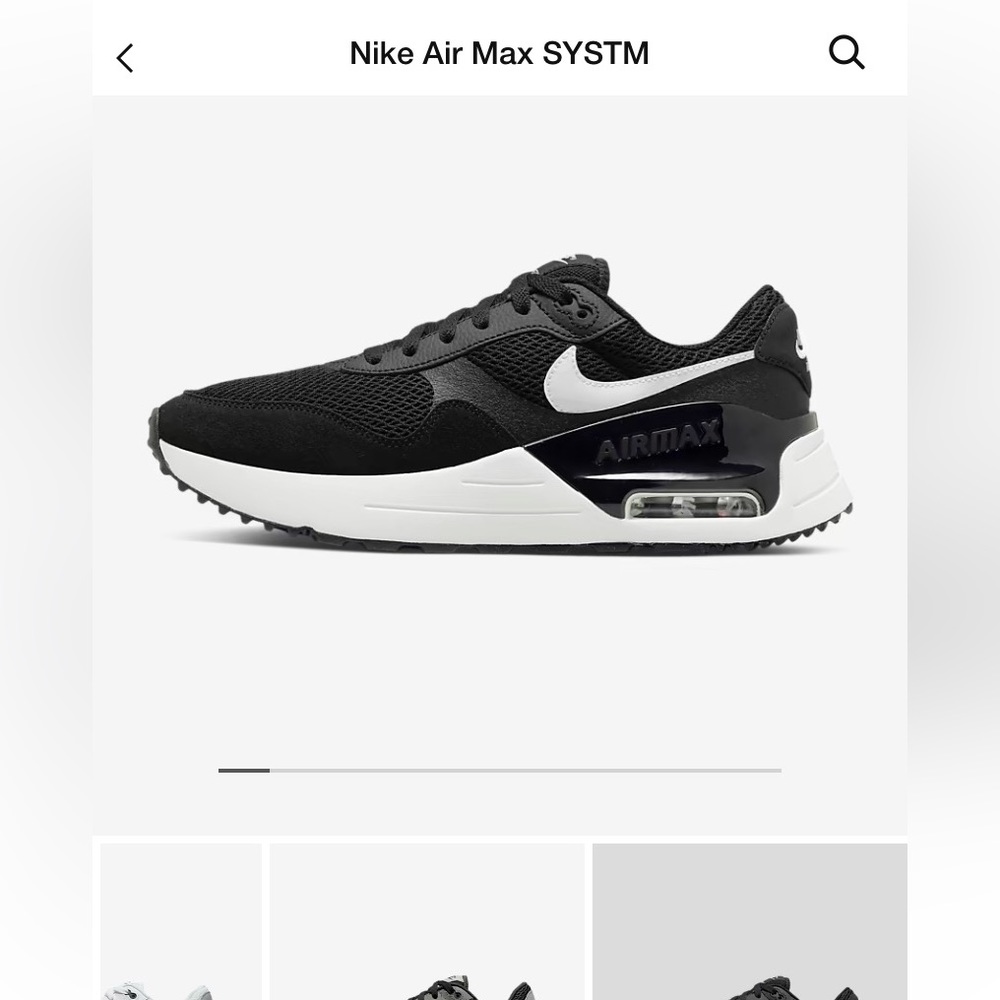 NIKE Air Max SYSTM black and white